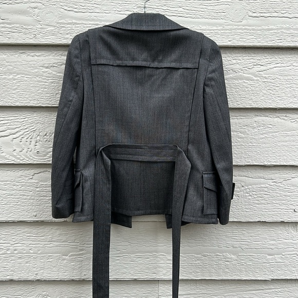 Theory Grey Tie Blazer Size 8 Wool blend - Picture 6 of 6